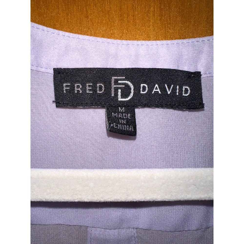 Fred‎ David M Sheer Purple Ombre Breezy Sleeveless Button Up Tank Top - Picture 4 of 5